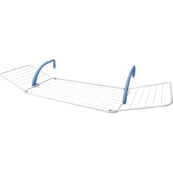 Tendedero Pared Elevable Gimi Brezza 200 Tendedero de balcón de Acero y Resina, 18 m de Longitud de tendido, Color azul, blanco, exterior, 180x55x28 cm