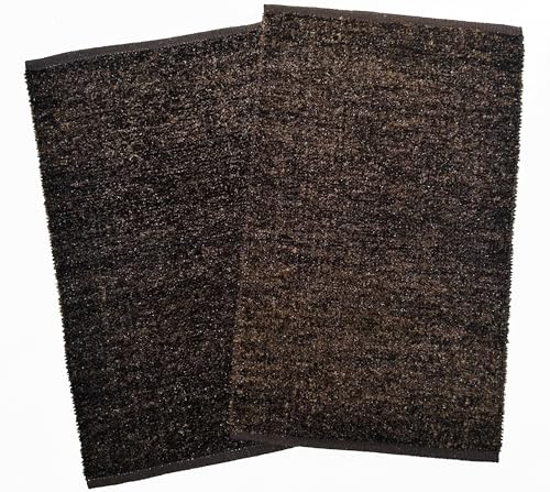 Image of House2Home Feather Cotton Blend Door Mat | 2Pc. Combo | 50x80cm | Side Binding - Available in 8 Colors (Chocolate)