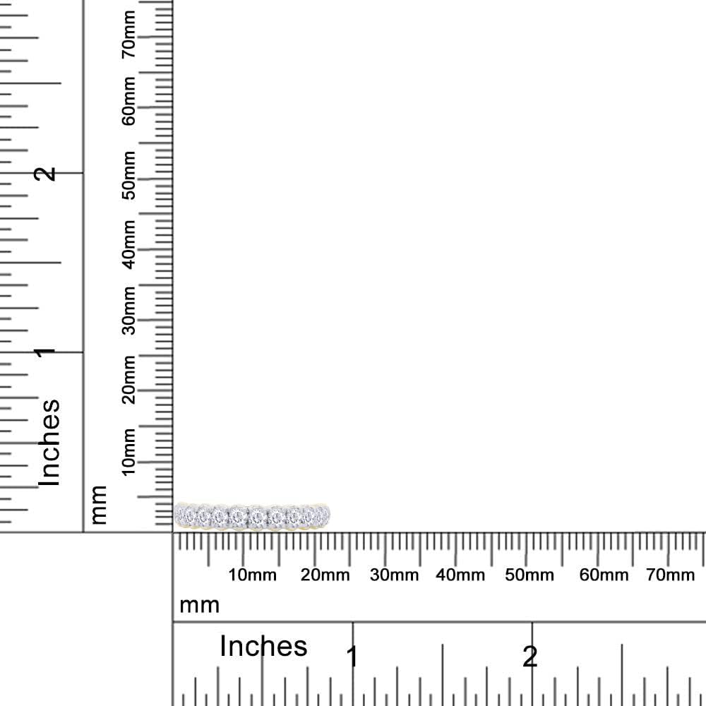 SAVEARTH DIAMONDS Round Cut Lab Created Moissanite Diamond Eternity Stackable Engagement Ring In 14K Gold Over Sterling Silver Jewelry For Women (VVS1 Clarity, 1.00 Cttw) - Image 4