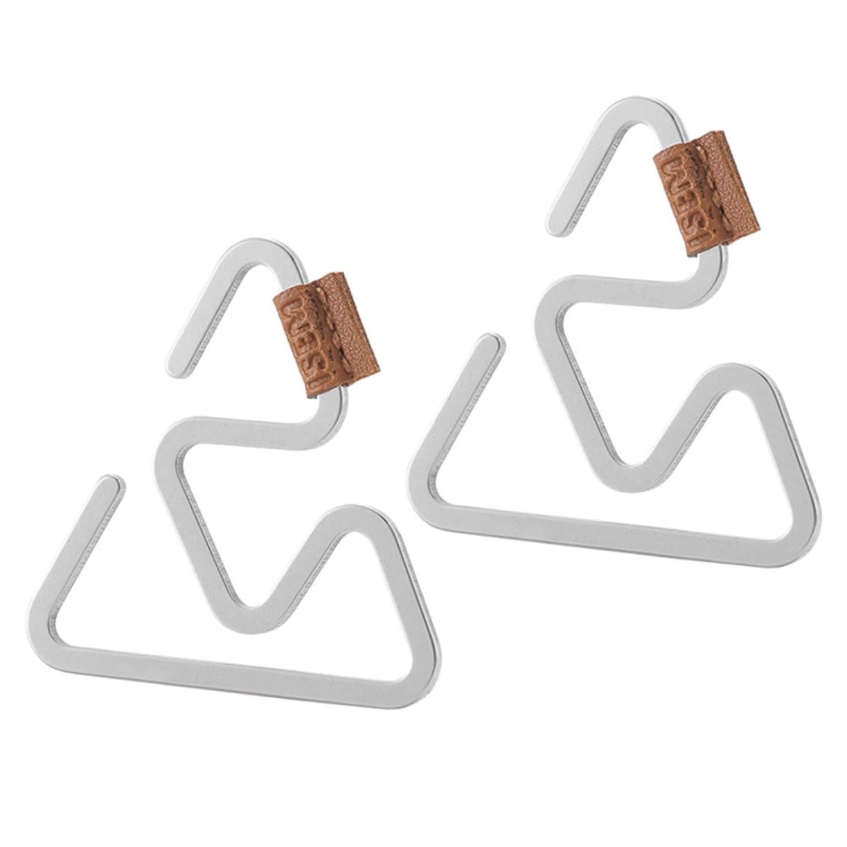 ibasenice 2pcs Stainless Steel Hooks Mountaineering Hanging Clips Backpack Hanger Outdoor Hanger s Shape for Camping Climbing