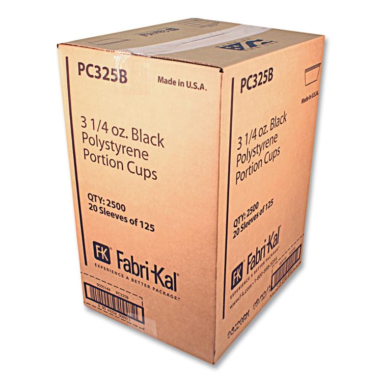 Fabrikal PC325B Portion Cups, 3.25 Oz, Black, 125/sleeve, 20 Sleeves/carton