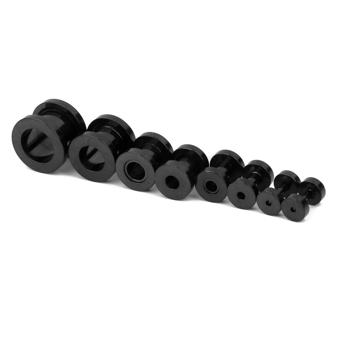 ROSENICE 23pcs Piercing Oreille Ecarteur Tunnel Plug Expandeur Conique Set ( Noir