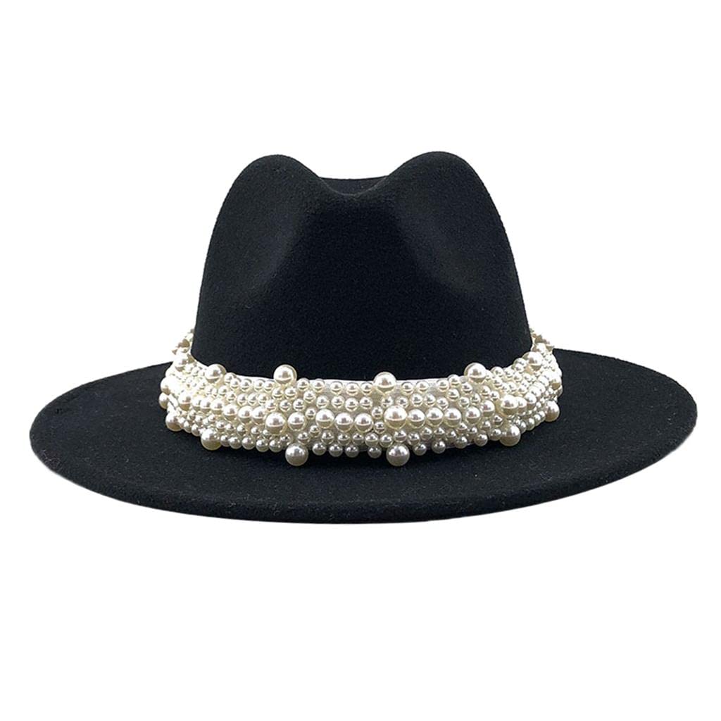 Cashmere Fedora Hat Womens Wide Brim Jazz Cap Bowler Hat Dress Hats Black |Clothing, Shoes & Accessories | Womens Accessories | Hats-image-30