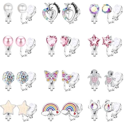 FIROYAL 12 Pairs Cute Clip-On Earrings Set Cover