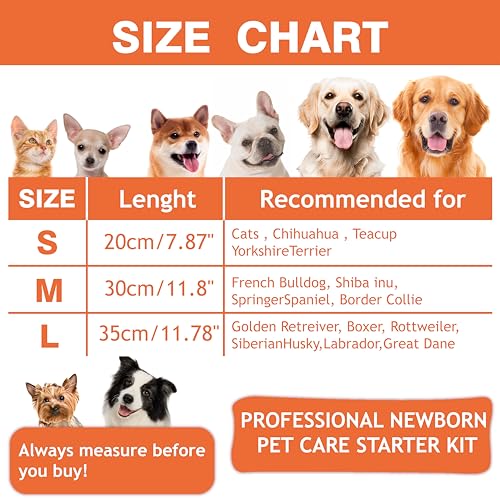 Image of Newborn Puppy Collar Set of 12 with Numbered Tags & Weight Tracker Chart, Soft Adjustable Kitten Collar, Puppy Collars for Litter, Whelping Supplies for Kitten Small Dogs (S /M /L) (S)