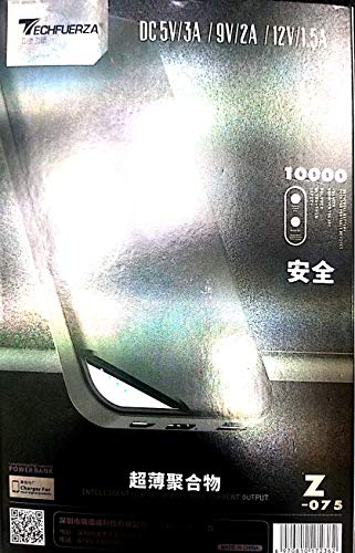 Power Bank 10000mAh cargador portátil TECHFUERZA batería externa 12V 9V 5V