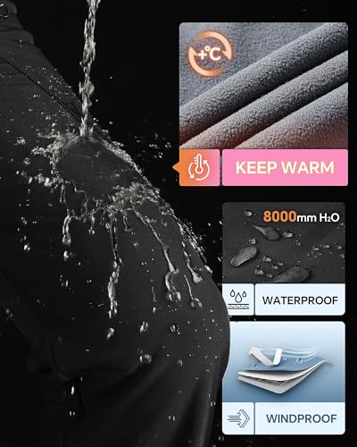 Outdoor Ventures Womens Winter Softshell Trousers Waterproof Pants Warm Fleece Lined Ski Snow Hiking Pants - Image 3