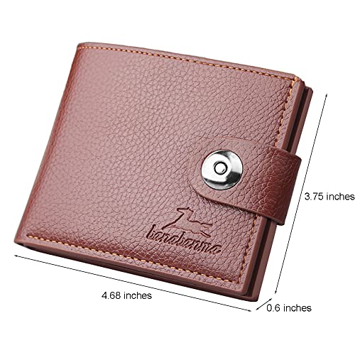 Image of Slim Wallet for Men with Coin Purse, Minimalist Wallet with Zipper, Bifold Mens Wallets with Credit Card Holder, PU Leather Men's Wallet with Money Clip, Carteras Para Hombres (BUCKLE BROWN)