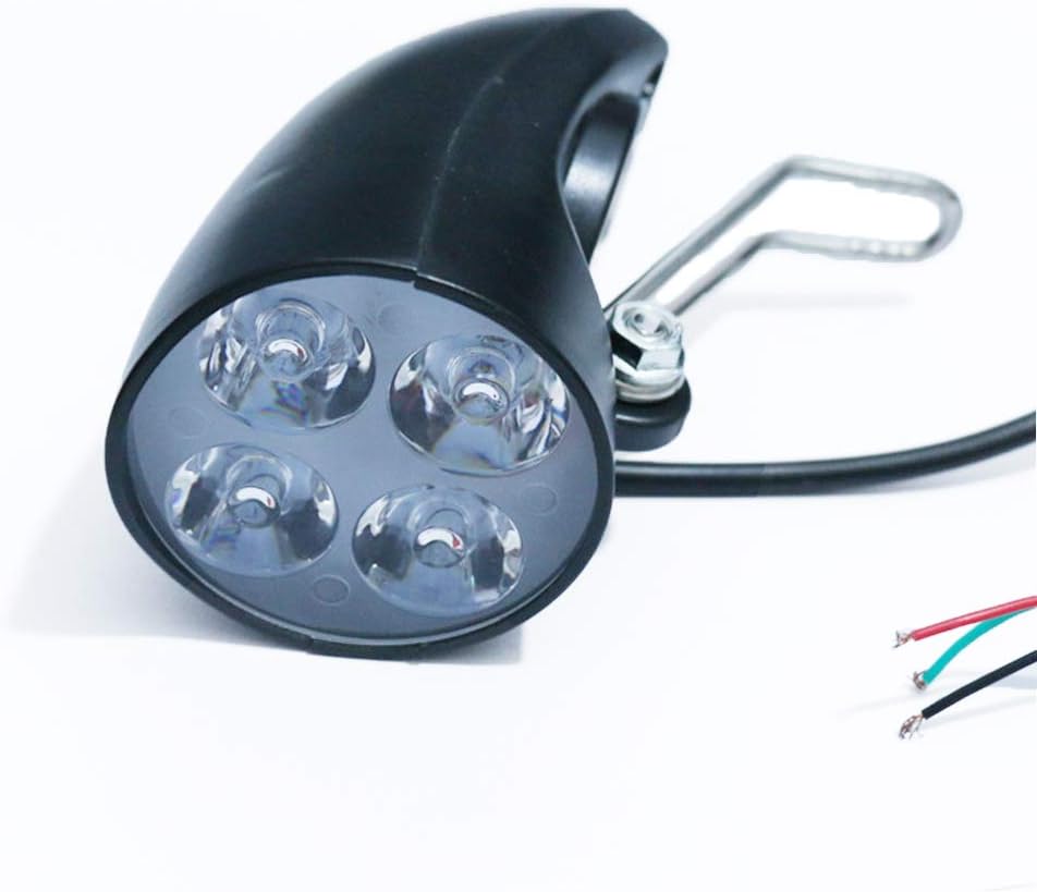 Amazon KAMONDAバイクヘッドライト、36V 48V eBikeライトスクーターランプ電動自転車4LEDフロントヘッドライト