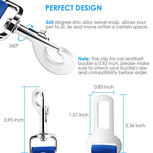 image for URPOWER 2 Pack Dog Seat Belt, Retractable Dog Car Harness Adjustable P