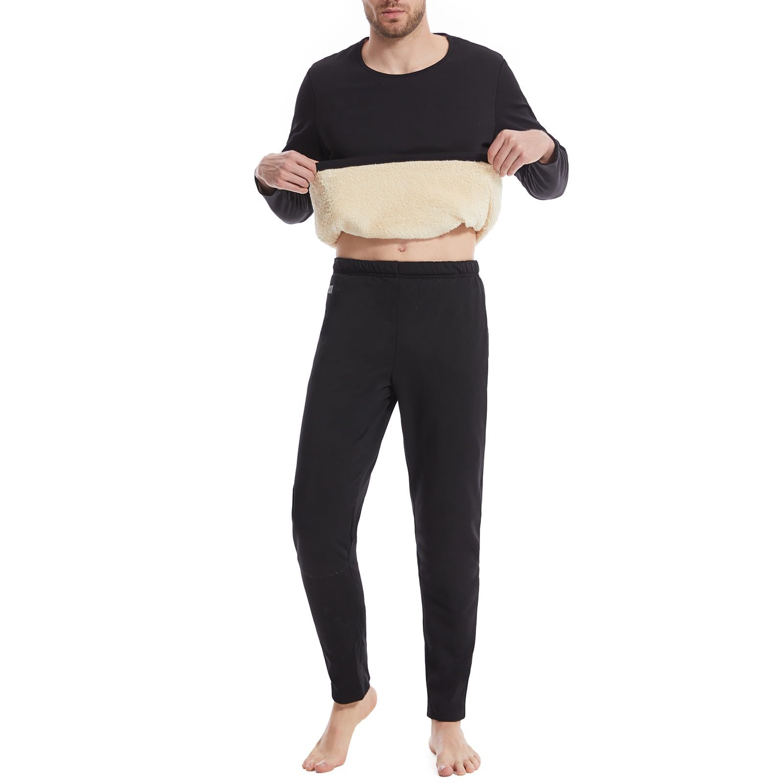 Skianzug Herren 2 Teilig Set Thermo Unterhose Langarm Thermowäsche Set Atmungsaktiv Thermo Unterwäsche Warme Thermounterwäsche Thermounterhose für Männer Thermo Leggings Wärme Kompressionshose