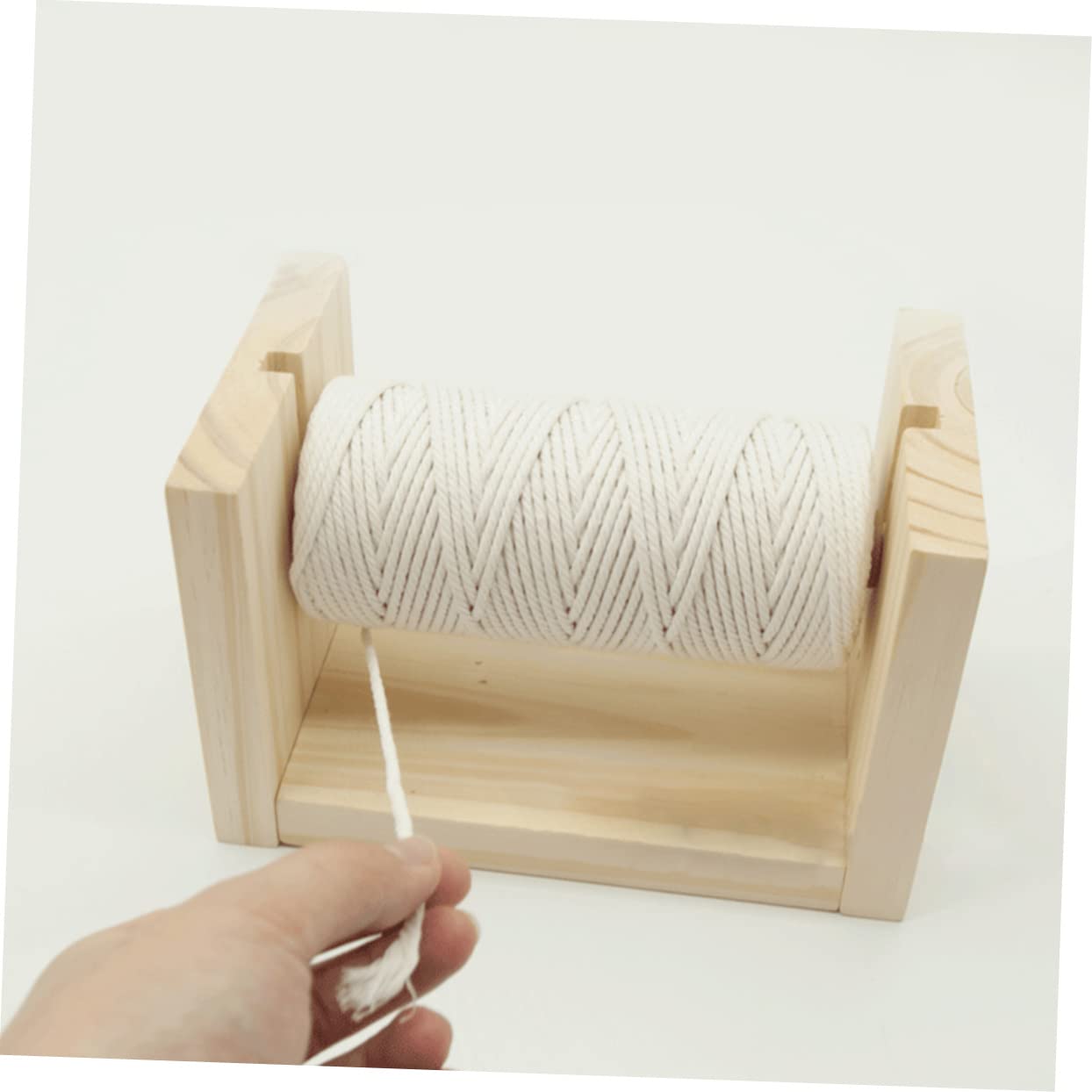 PHENOFICE Support De Bobines En Bois Rotatif 13 Cm Bobineur De Fil Pour Loisirs Créatifs Organisateur De Fils Naturel Outil Pour Tricot Et Couture