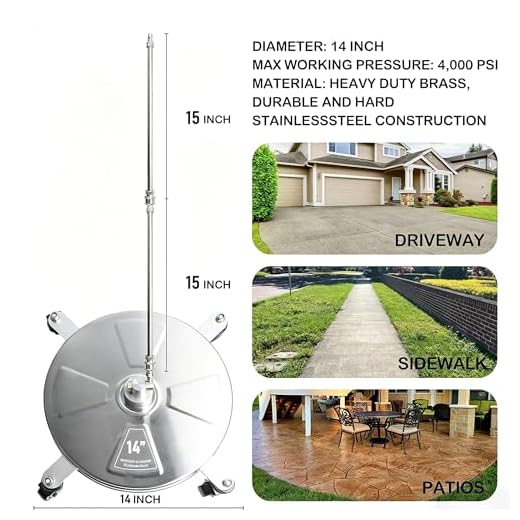 Hourleey 14" Stainless Steel Pressure Washer Cleaner