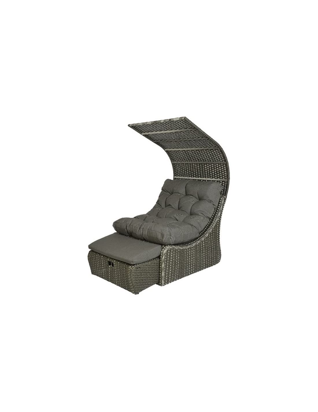Lit extérieur pour Jardin en résine tressée Gris Siesta