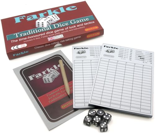 Brimtoy Farkle juego de dados clásico y caja de almacenamiento para viaje