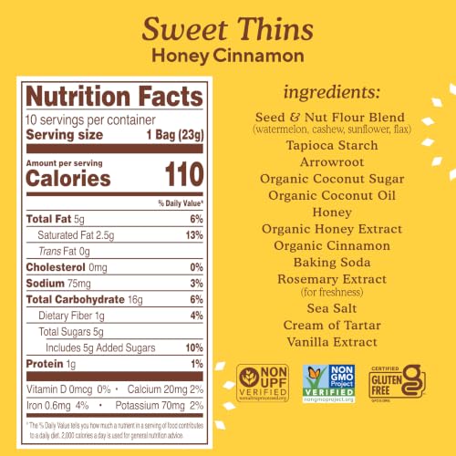 Image of Simple Mills Mini Choc Chip Cookie & Sweet Thins Variety Pack, 20ct, 0.8 oz | Bulk Size, 20 Individual Snack Packs, Certified Gluten Free, Non-UPF Verified, Great for Kids and Families, Lunchbox Ready