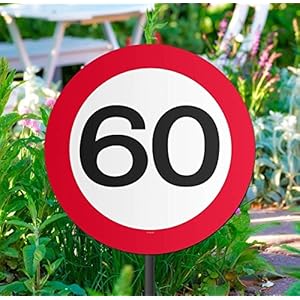 Folat Gartenschild für Geburtstagsparty, Verkehrsschild, 60. Geburtstag