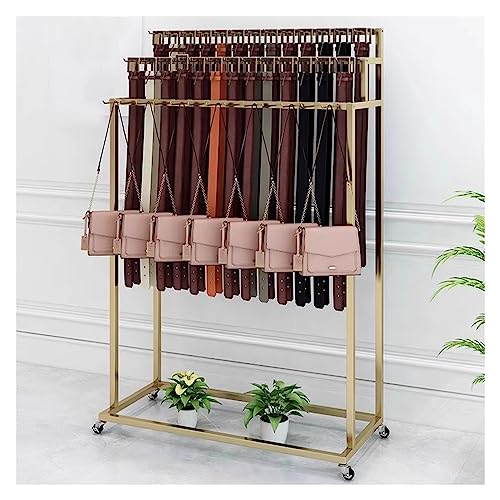 Colgador de cinturón de metal independiente con ruedas, organizador portátil de armario para corbatas, bufandas, chales y bolsos, solución de almacenamiento que ahorra espacio