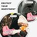 Gjieliness Leopard In The Bathtub Flowers Car Seat Back Kick Protectors,2 Pack Kick Mats With Storage Pockets For Vehicles To Protect From Dirt Mud Scratches