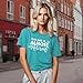 IFQ Retirement Shirts for Women Funny Retired Teacher T-Shirt Retiree Short Sleeve Tee Cyan