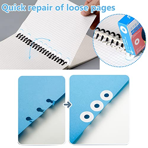 250Pack Verstärkungsringe Lochverstärker Selbstklebend Hole Reinforcement Rings Lochstanze Verstärkungs Aufkleber Etiketten Reißfest Plastikkreise Lochschutz für Lose Blätter, Weiß