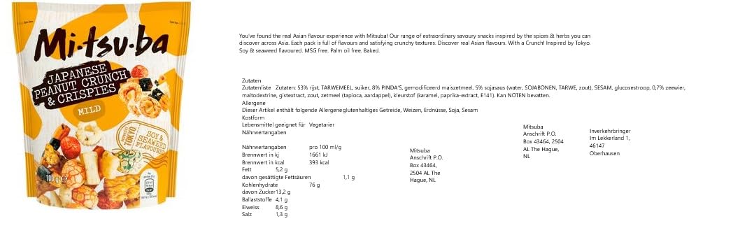 18 er Mi-tsu-ba Mitsuba Mix 3 Sorten Wasabi Peanut/Japanese Peanut Crisp/Thai Chili Crisp + Space Keks gratis a 45g von Onlineshop Bormann