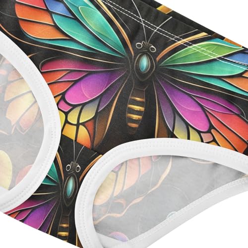 Abstract Colorful Butterflies Black Toddler Underwear Floral 2t Cotton Panties Little Girl Stylish Briefs Undies Kids4