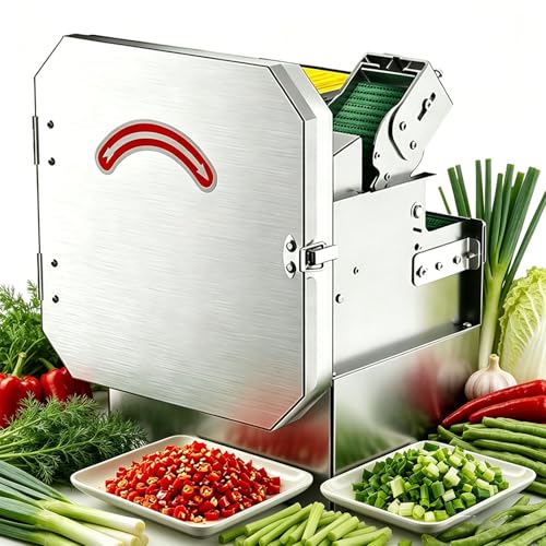 Cortadora eléctrica automática para vegetales con cinta transportadora