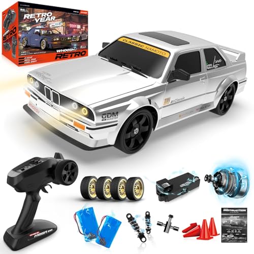 Image of Ascetic Remote Control Cars 1:16 Scale RC Drift Car 2.4Ghz 30KM /H High Speed 4WD RTR Racing Car with Drift Tires LED Lights 2PCS Rechargeable Batteries RC Sport Cars Toys for Adults Kids Gift,Red