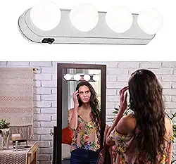 Luz de Espelho Maquiagem Camarim Led 4 Lampadas Sem Fio