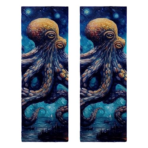 RATGDN-Sports-Cooling-Towel-2-PackGalaxy-Starry-Octopus-Fast-Drying-Towels-for-Yoga-Sport-Running-Gym-Workout-Camping-Fitness-Workout-More-Activities