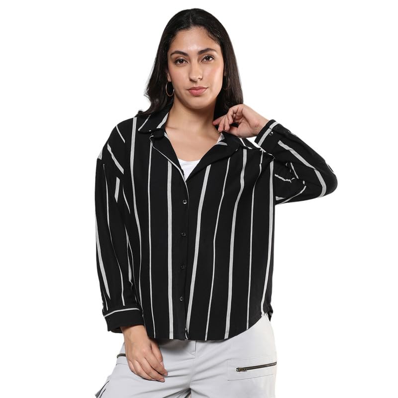 pinacolada Women's Cotton Blend Regular Fit Shirt for Casual Wear | Spread Collar | Long Sleeve | Regular Fit | Button Closure | Shirt Crafted with Comfort Fit for Everyday Wear-picture-22