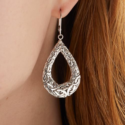 Ross-Simons Sterling Silver Byzantine Open Teardrop Earrings3