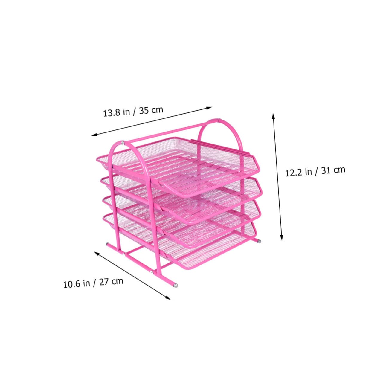 Organizador de Archivos de Escritorio de 4 Capas, Hierro Rosa