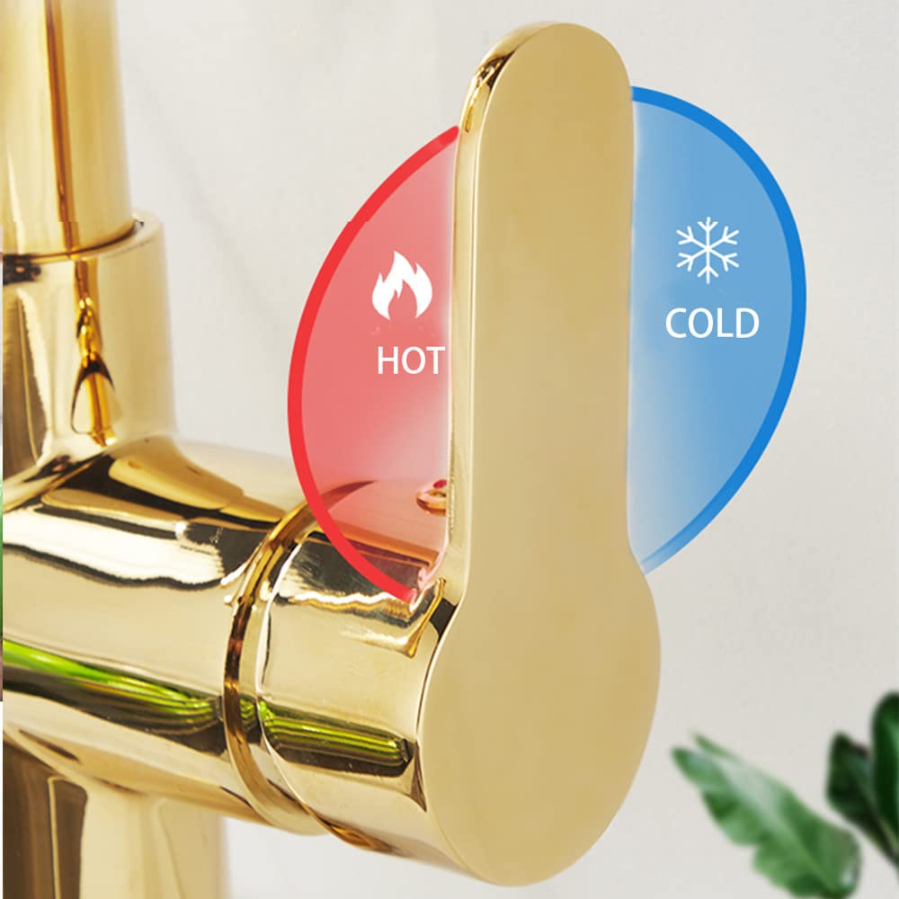 Agua fría y caliente Modo de grúa Grifo mezclador montado en cubierta Filtro de sensor táctil Grifo de cocina con agua pura Grifo mezclador extraíble Girar, cepillado, talla única