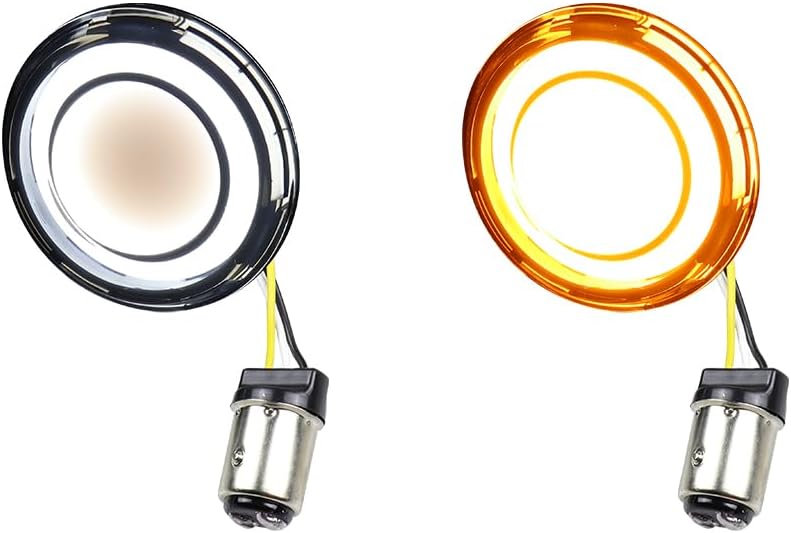 DUAL BULLET LED Turn Signal Lights 1157 Amber&White Insert Bulb Light For Harley EUR 14,86 - Foto 13