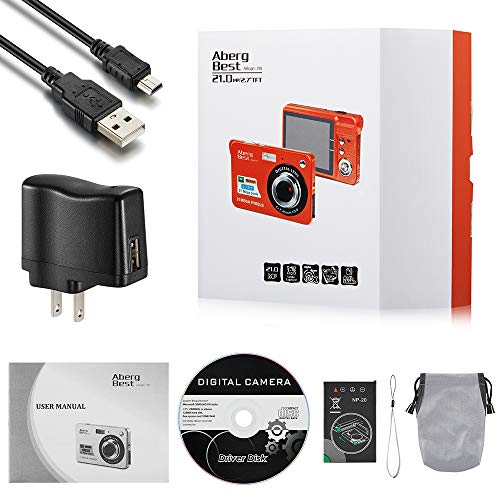 51tZIDBoAHL AbergBest 21 Mega Pixels 2.7" LCD Rechargeable HD Digital Camera Video Camera Digital Students Cameras,Indoor Outdoor for Adult/Seniors/Kid (Orange) - Image 6