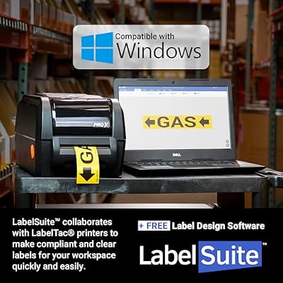 LabelTac 0.54 Industrial Label Printer Thermal Transfer Vinyl Label Maker for 5S & Lean Manufacturing, Facility Organization & Visual Workplace Signs