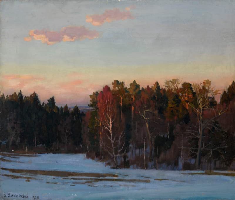 Toile Peinture Murale salon forêt hiver Stanislav Joukovski 60x90cm