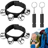 2 Stück Bärenglocken Set für Outdoor Aktivitäten, Laute Metallglocken mit robustem Nylonband, Tierabwehr Zubehör für Wandern, Camping, Radfahren und Naturausflüge