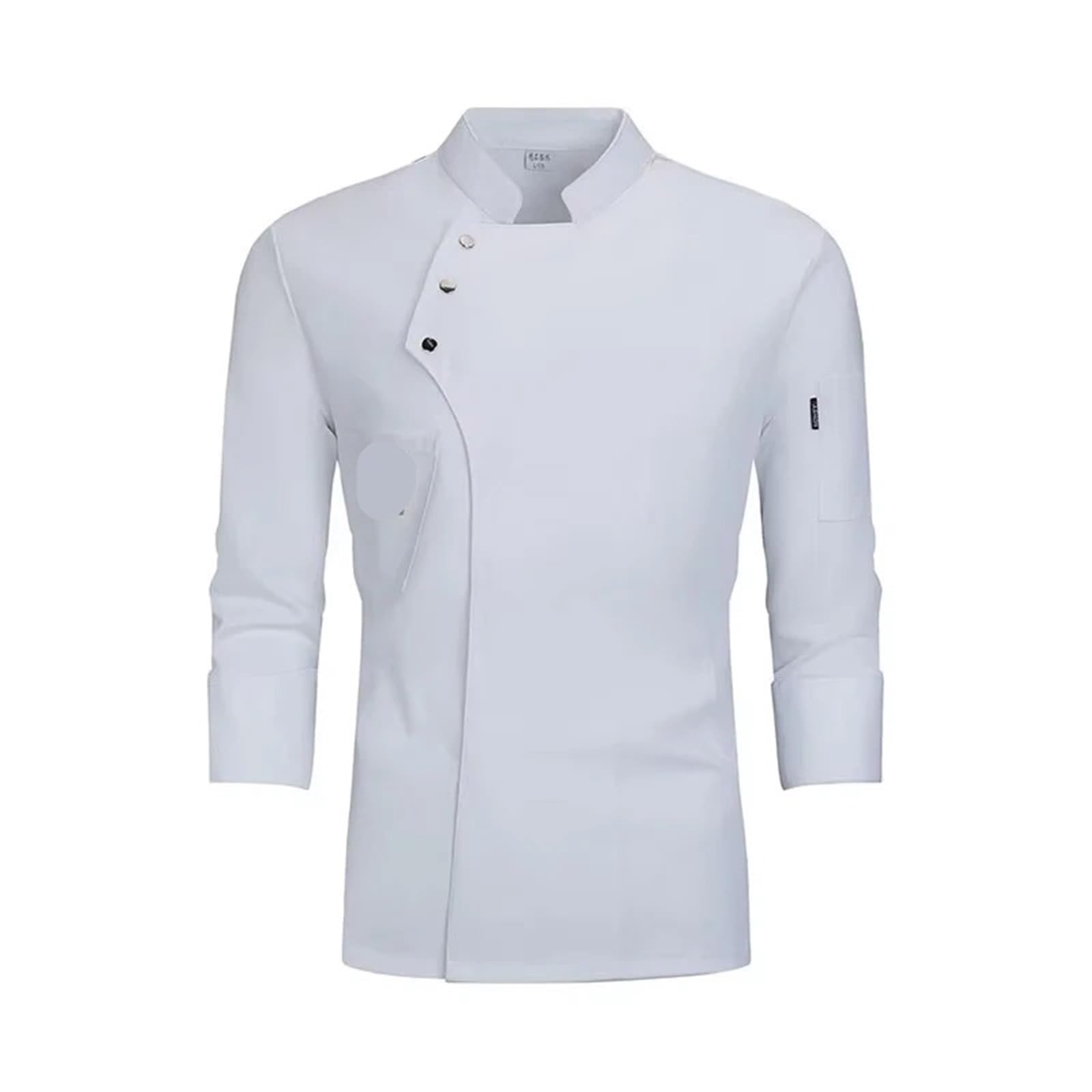 Divisa Da Cuoco Camice da cuoco for catering, camice da ristorante, cucina, chef, panettiere, uniforme da lavoro, abbigliamento da hotel, giacca da cuoco, tuta da cameriere for bar Per Chef(WHITE,XXL)