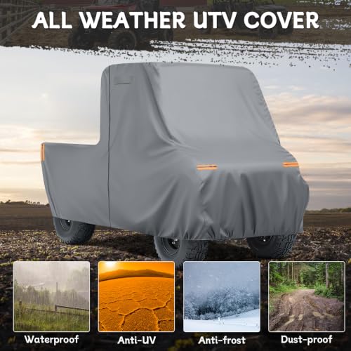 Image of Waterproof UTV Cover Replace for Kawasaki Mule 4000 /4100 PRO-MX 2 Seats | 6 Layers Outdoor Cover with Cotton Liner, Air Vents, Door Zipper and Windproof Buckles for Rain Snow Dust Protection