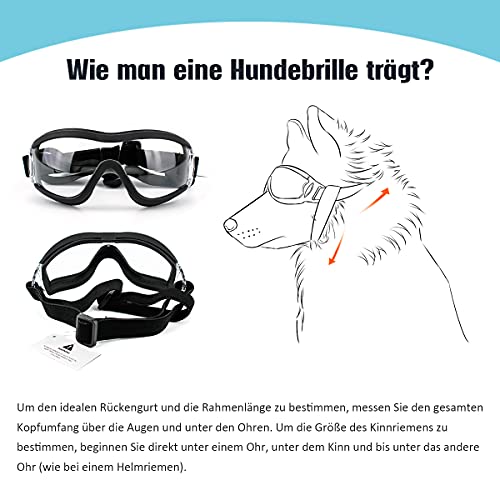 Pedomus Dog Sunglasses Dog Goggles Adjustable Strap For Travel Skiing And Anti-Fog Dog Snow Goggles Pet Goggles For Medium To Large Dog #TOP4