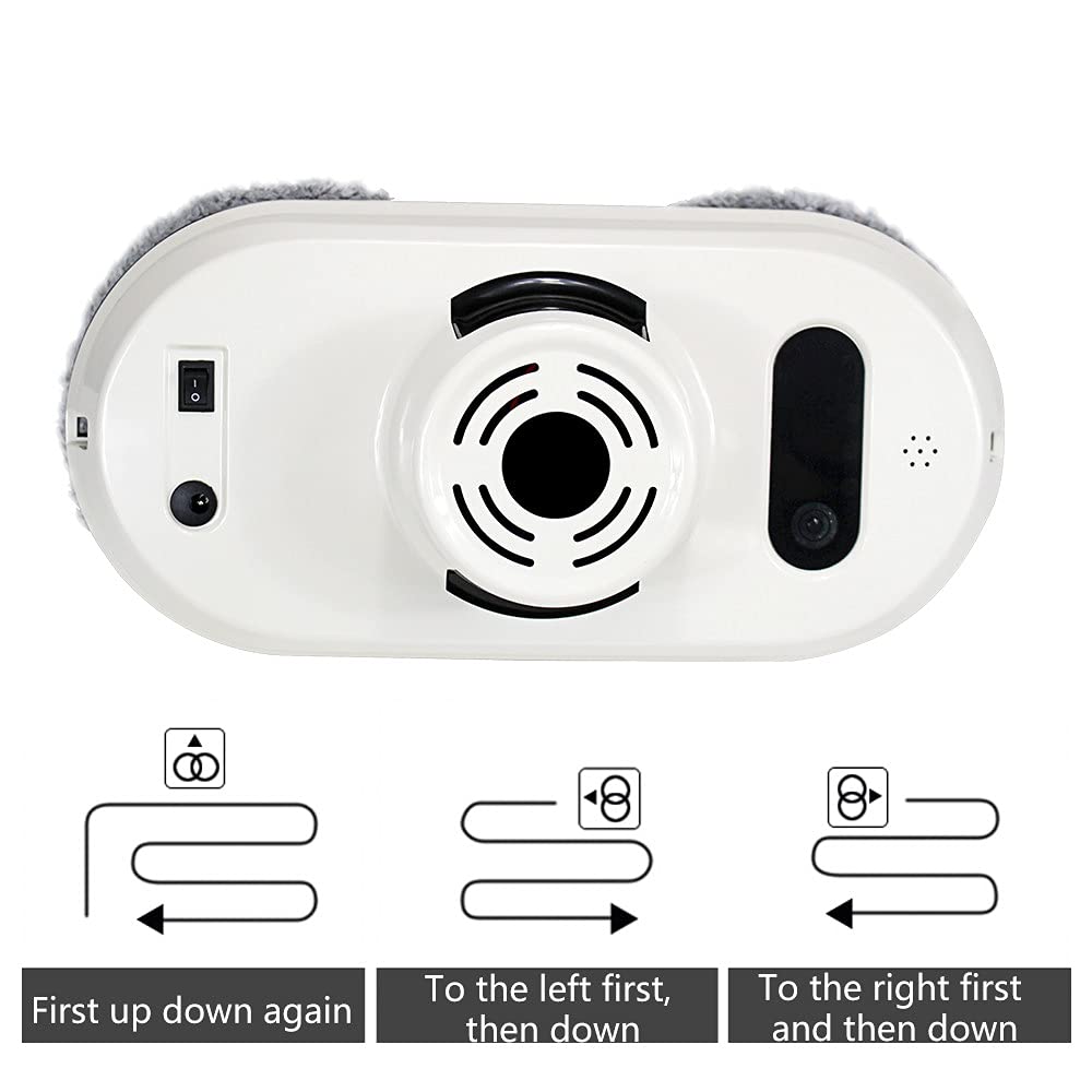 Robot Limpiacristales, Aspiradora Inteligente con Control Remoto, Limpiador Automático De Cristales para Baño Y Azulejos, Diseño Flexible Y Anticaída.,Black