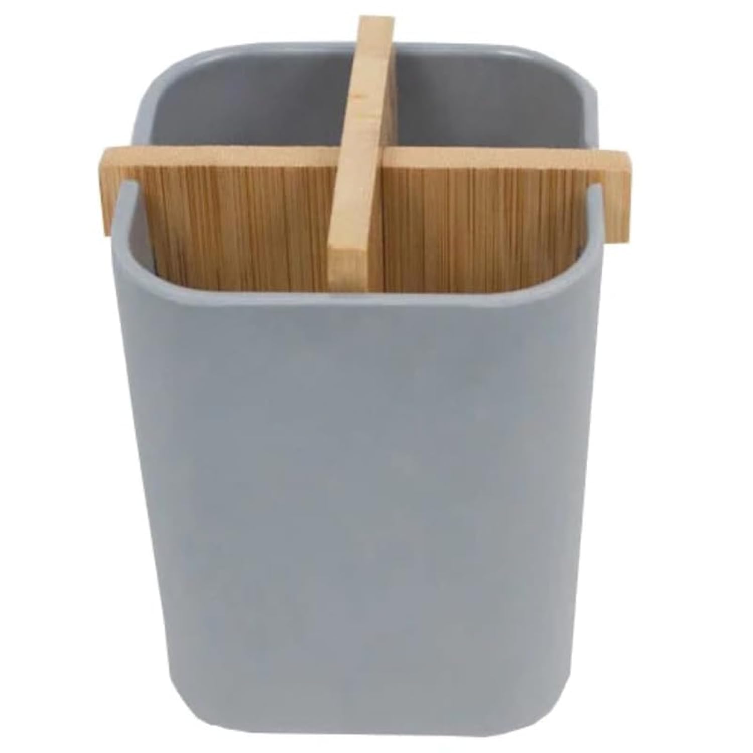 Kandid White Kandid® Black Bamboo & Biodegradable Toothbrush Holder – Eco-Friendly, Water-Resistant Bathroom Organizer With Removable Divider For Toothbrushes, Makeup Brushes & Razors