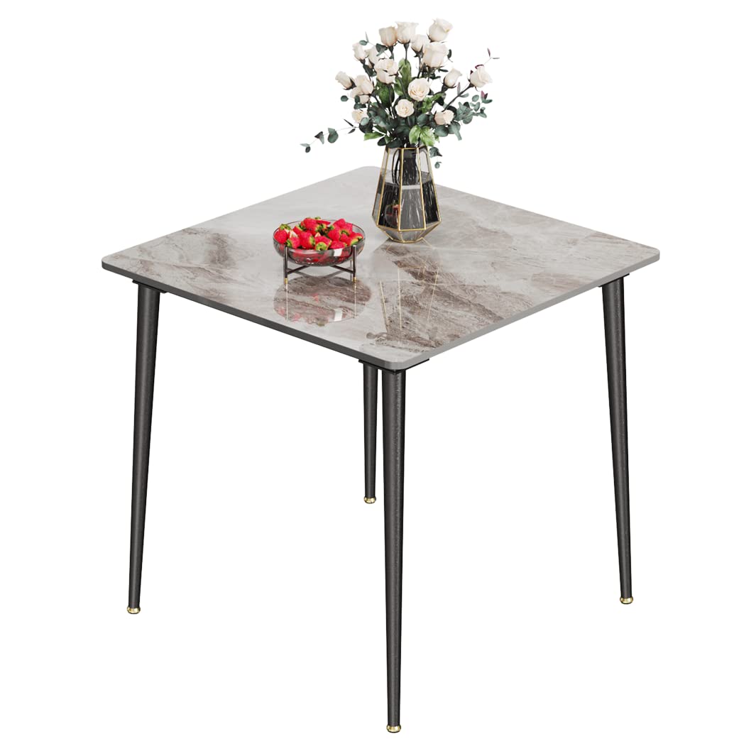 Amazon｜UNHO ダイニングテーブル 食卓 テーブル 2人用 石材×スチール