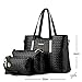 Women Pu Leather Weave Handbag Purse Bag Set 3 Pieces Tote Bag Set Shoulder Bags Big Capacity Cross Body Bag,Black SILI