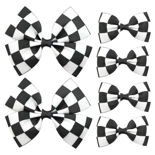 6 Piezas Moños a Cuadros, Clip de Cabello Bandera miniatura 1