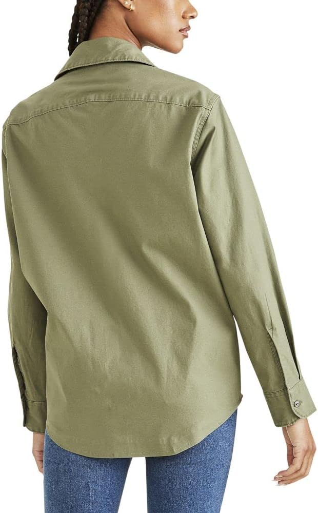 Dockers Womens Relaxed Fit Long Sleeve Shirt Jacket - Image 2