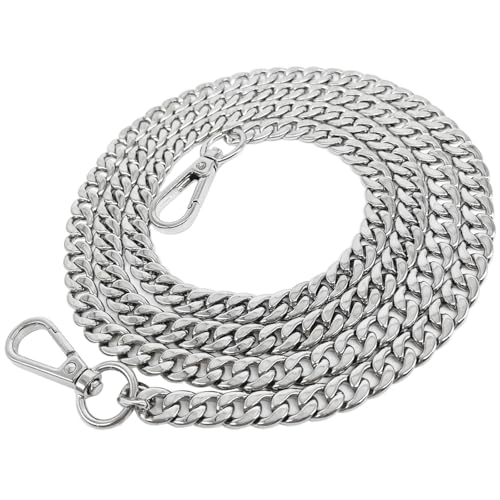 Model Worker DIY Iron Flat Chain Strap Handbag Chains Purse Chain Straps Shoulder Cross Body Replacement Straps with Metal Buckles (55 Silver)